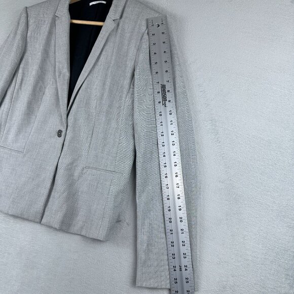 Tahari Women’s Blazer Coat Size 14 Formal Jacket Single Breasted Gray - Picture 8 of 11